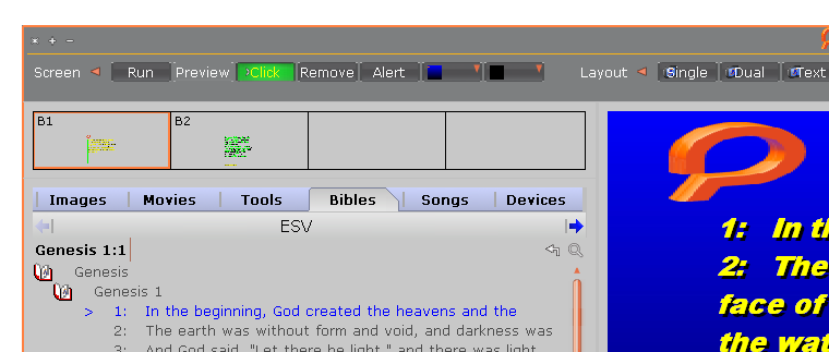 screenshot of Presentation Manager